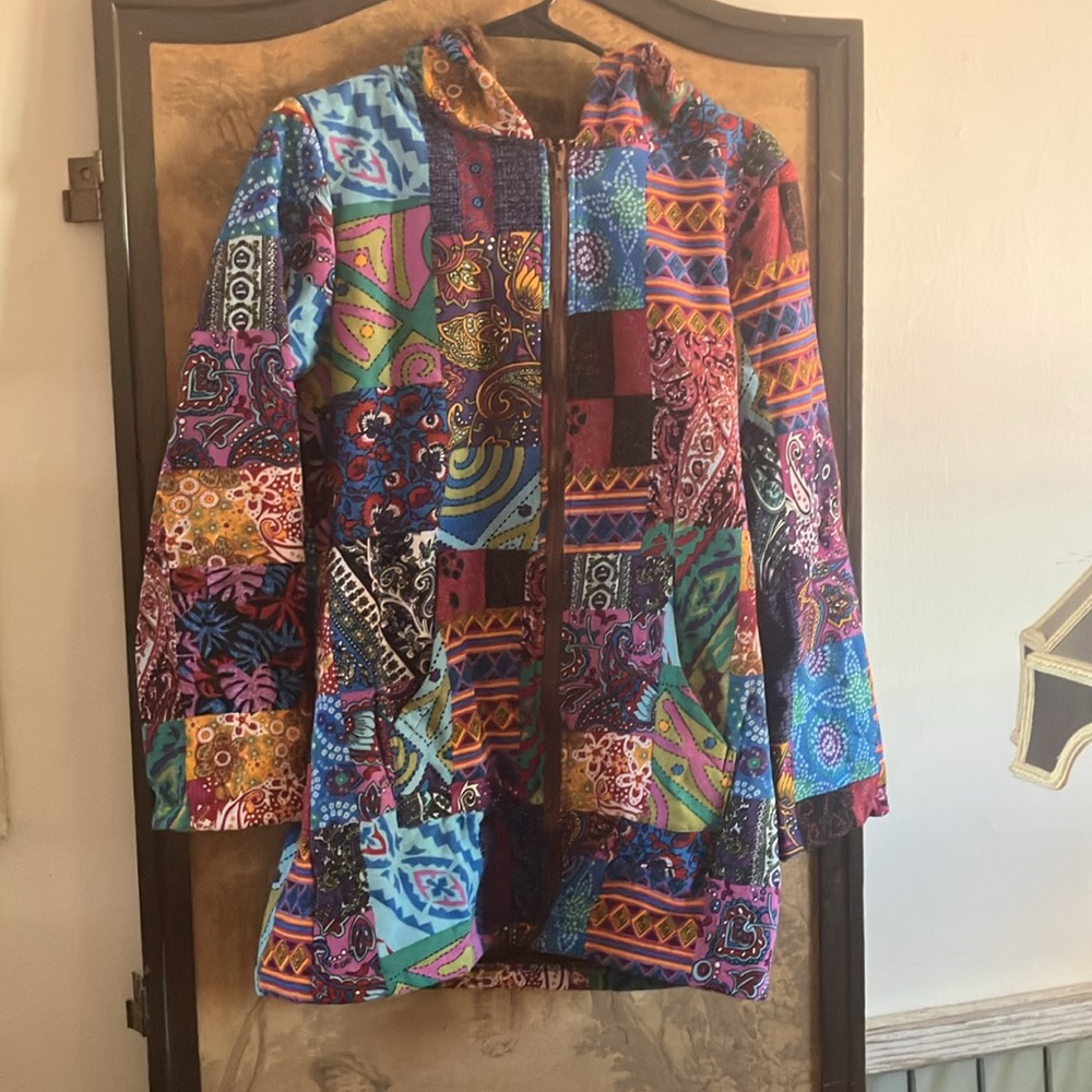 Colorful Patchwork Women's Jacket - Picture 3 of 4